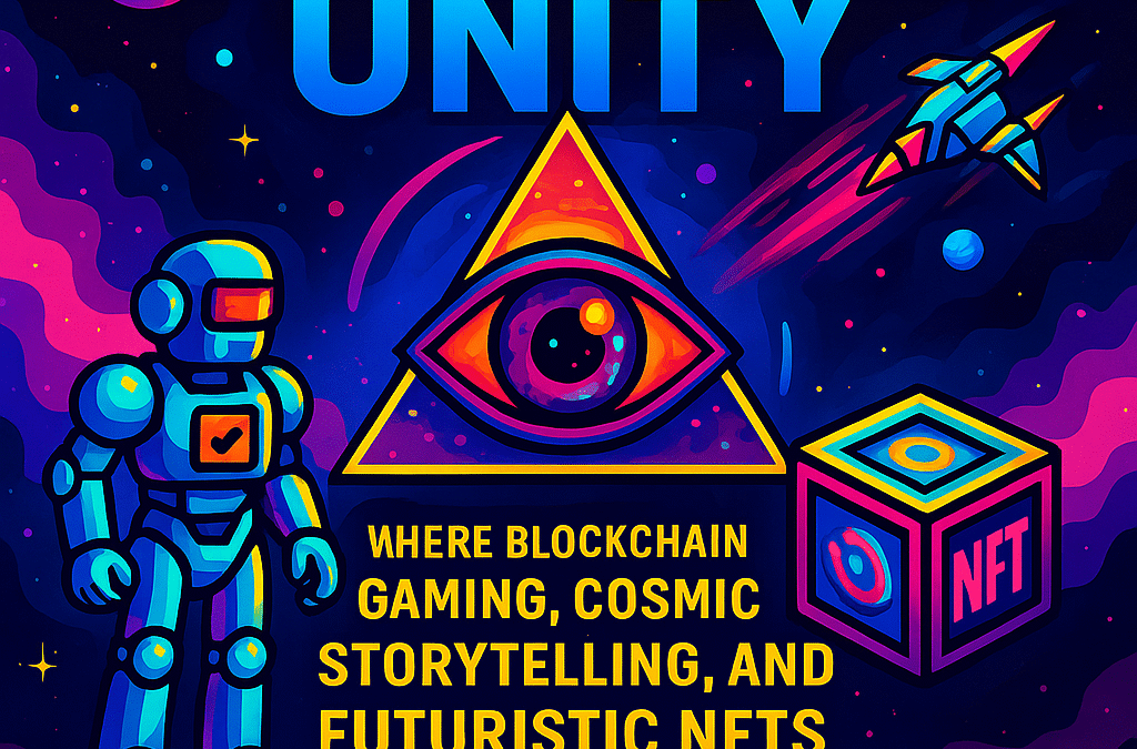 the eye of unity where blockchain gaming, cosmic storytelling, and futuristic nfts collide